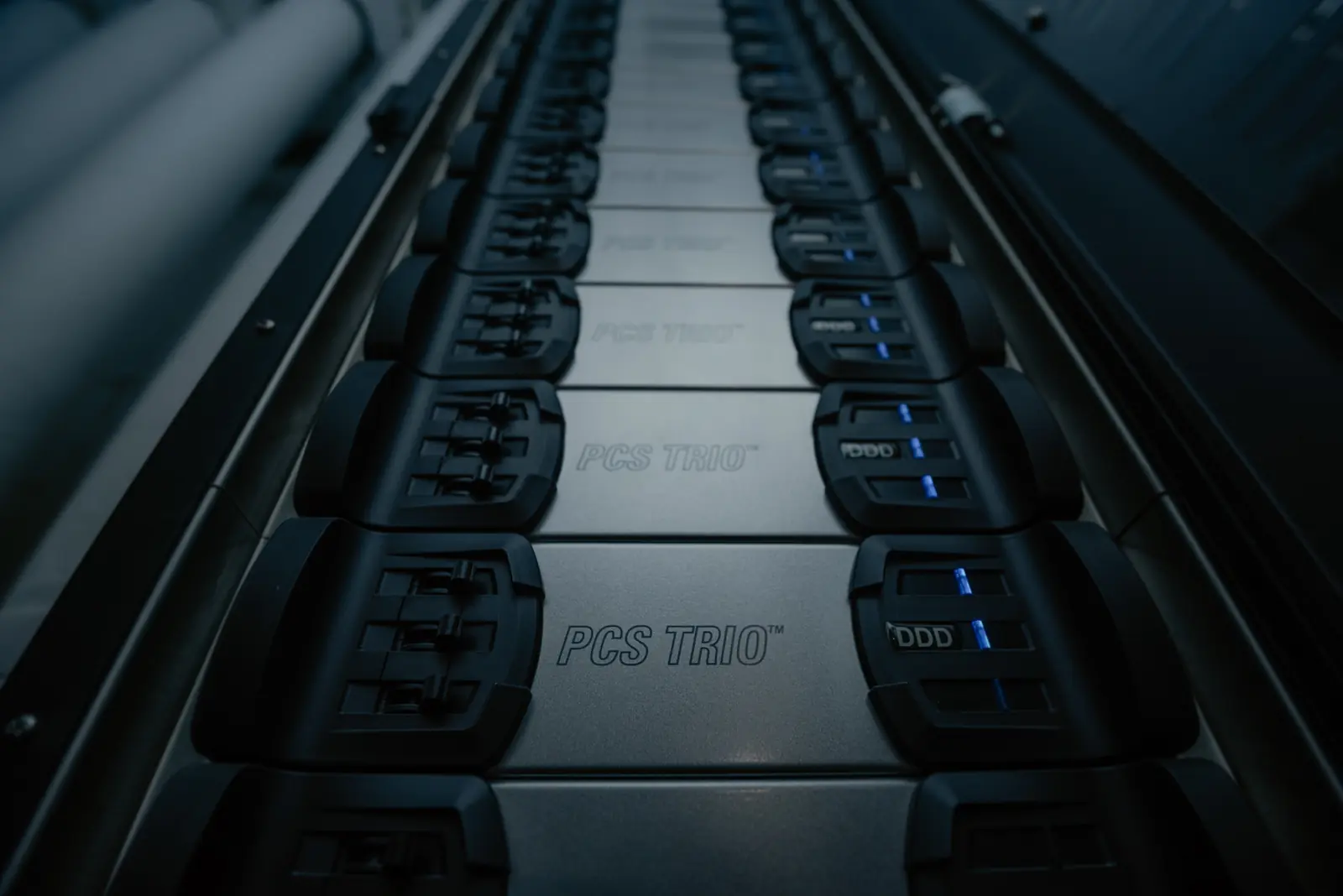 Installed amplifier rack in a church equipment room