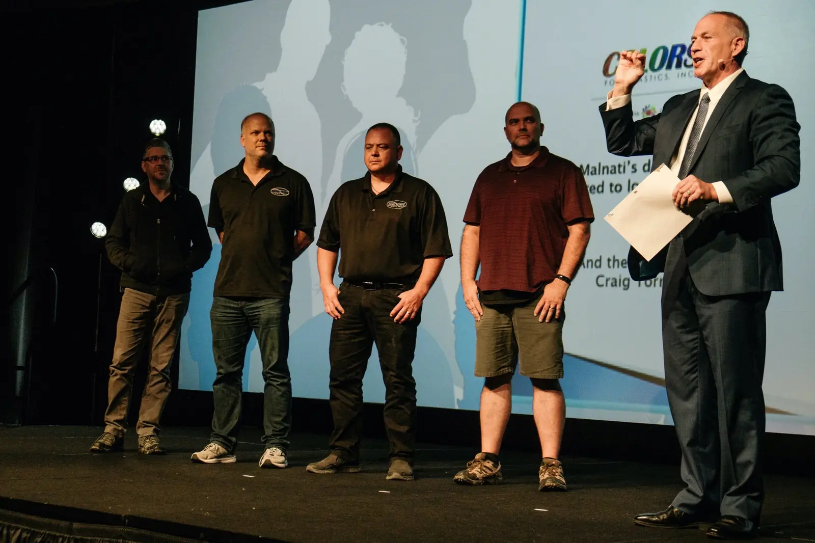 Sinewave crew recognized on stage by MAPP Inc. CEO Troy Nix